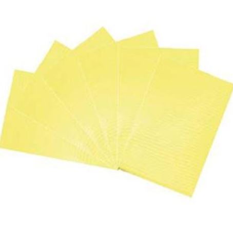 Serviettes dentaires avec film PE 33x45cm (3-couches) - jaune 500 pcs.