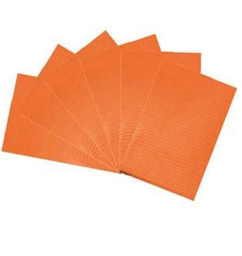Serviettes dentaires avec film PE 33x45cm (2-couches) - orange 500 pcs.