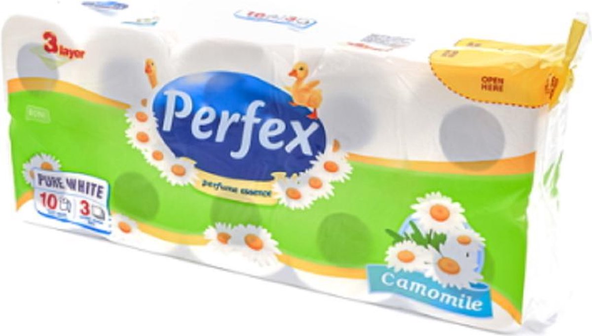 Perfex papier toilette 10 rouleaux/3 ply Camomille