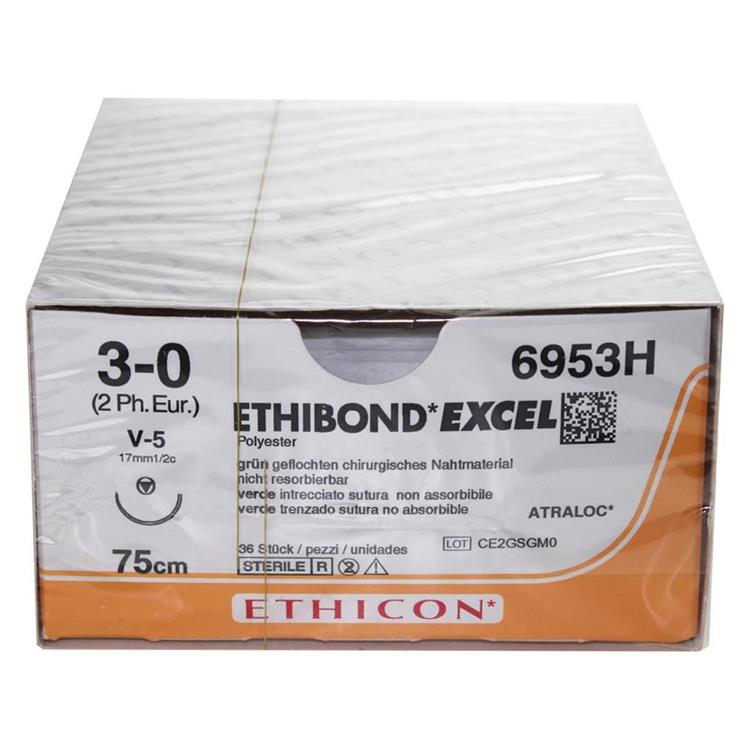 ETHIBOND EXCEL® polyester hechtdraad 3-0 snijdend 17mm - V-5