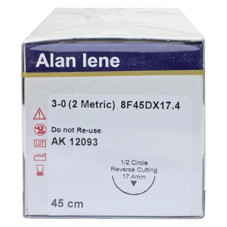 Alan Lene polyglycol hechtdraad snijdend 17mm - 3-0
