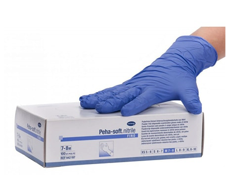 Handschoenen Peha Soft nitrile blauw XSmall   (150 stuks)