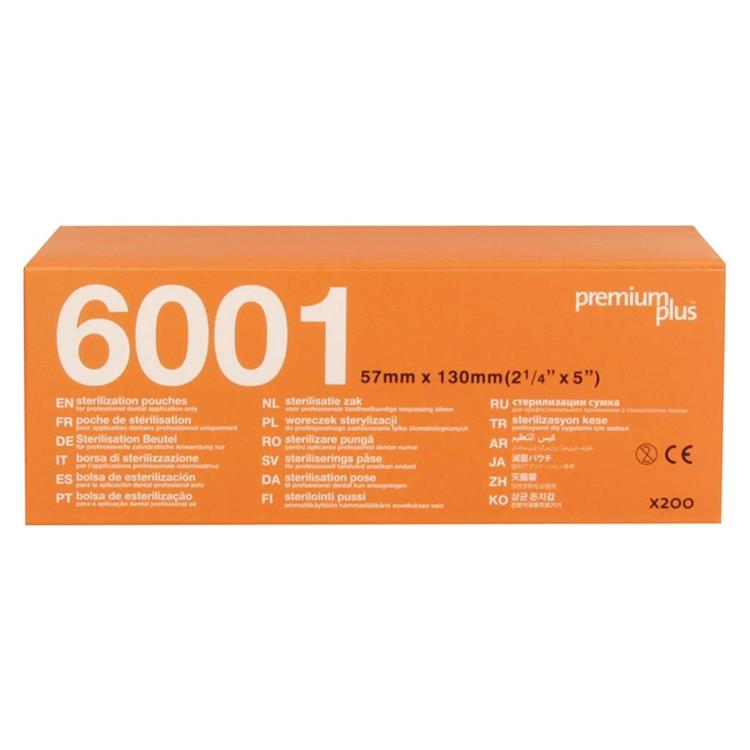 Premium Sachet de stérilisation 57x130mm orange 200 pcs