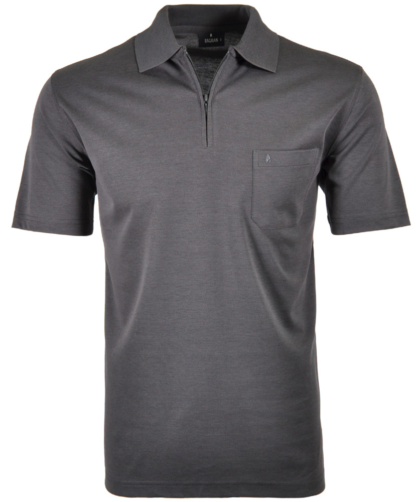 Ragman soft knit Ultimate polo Anthracite