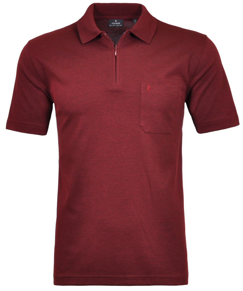 Ragman soft knit Ultimate polo Rouge