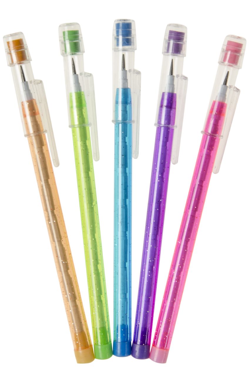 Crayons pousse mine avec gomme 5 couleurs 50pcs en display
