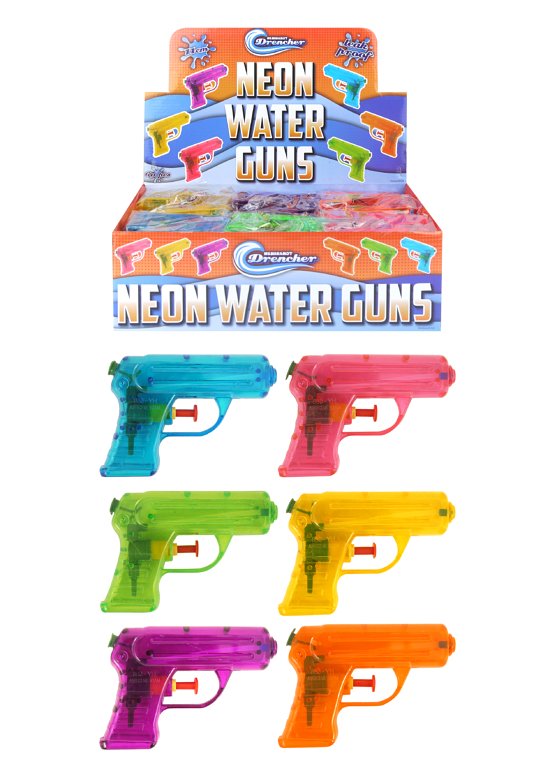 Neon Water Guns waterpistool 11 cm 6 kleuren 60st per doos
