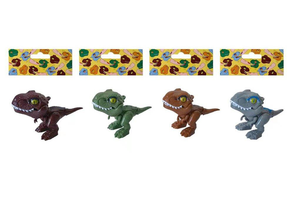 Dinosaures à mordre les doigts 24 pièces 4 couleurs