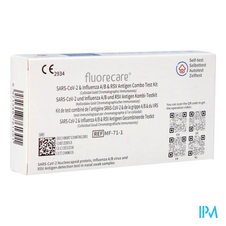 Test corona Fluorecare (Covid/InfluenzaA/B en RSV zelftest)