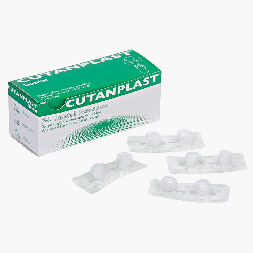 Cutanplast Dental hemostatische gelatine sponsjes 10x10x10 24 stuks