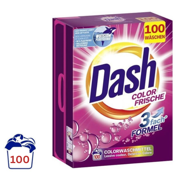 Dash lessive en poudre 6kg/100 lavages pour couleurs - Medident Health  Care & more