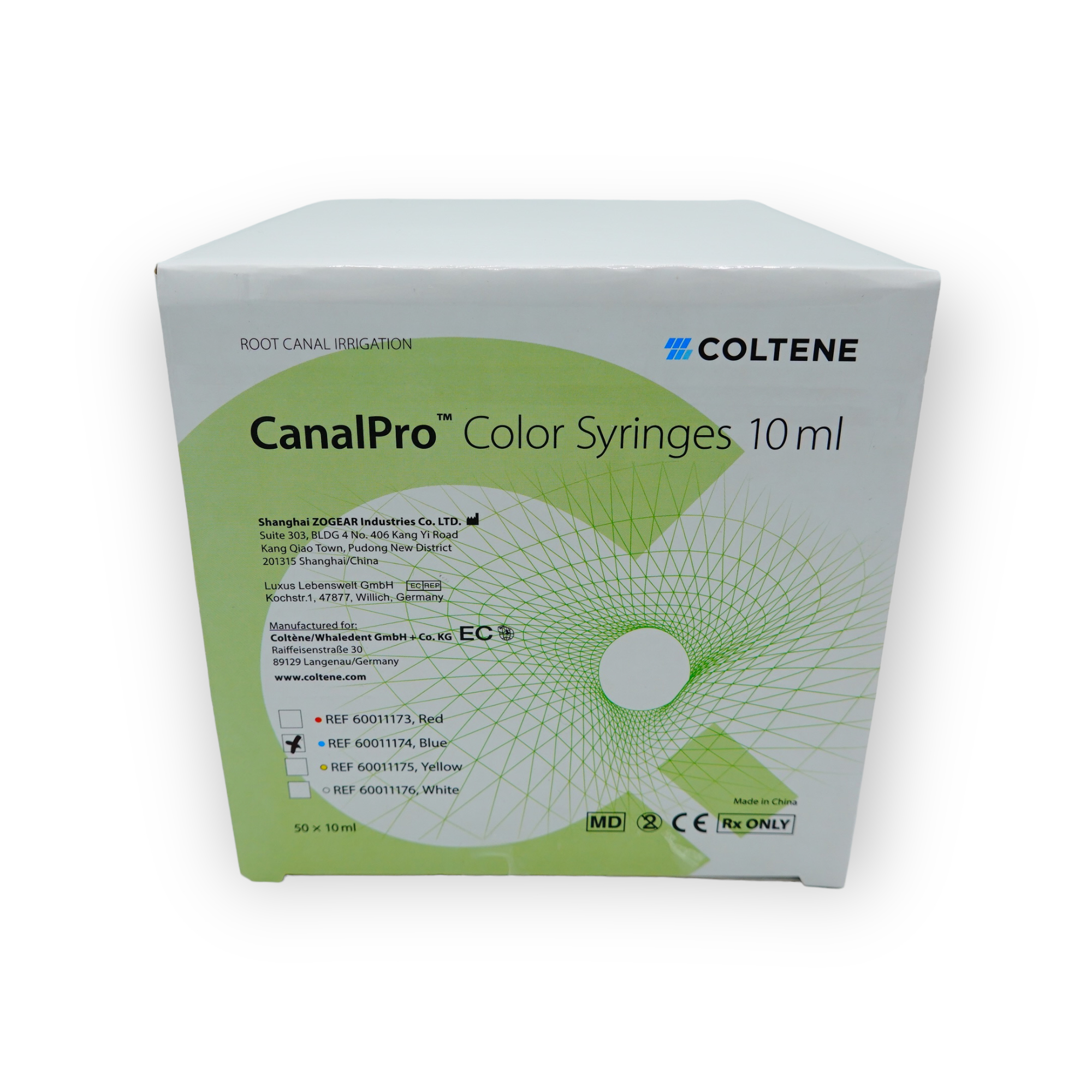 CanalPro™ Color luer-lock spuiten 10ml - blauw 50st