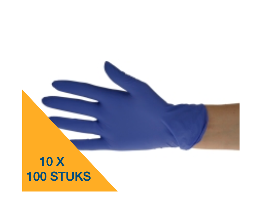Handschoenen nitrile blauw XLarge Bingold (10 x 100 stuks)