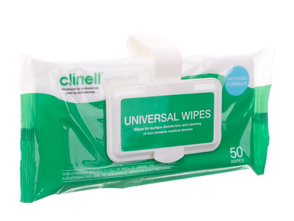 Clinell Universal wipes clip (50 pcs)