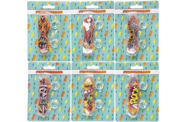 Vingerskateboard op kaart 6 soorten 30st