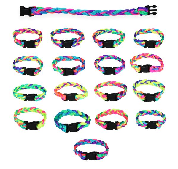 Bracelets tissés fluo Neon 50 pcs