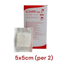 Compresses de gaze 5x5cm (emballées par 2) boîte de 50 pièces