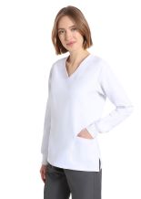 Tuniek Dames Quick Power strijkvrij  lange mouwen Wit