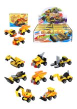 Camions de chantier 8 types en blocs de construction 8 sets/présentoir