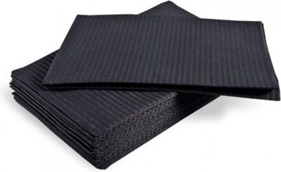 PLUSS Dental Towels 3 laags met PE folie 33 x45 cm 500 st zwart