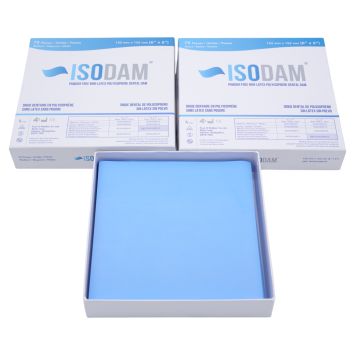ISODAM digues non-latex Heavy bleu 152mm x 152mm 75 pcs