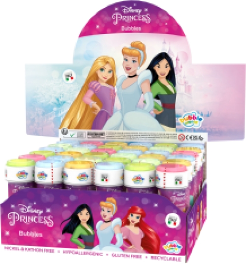 Souffleur de bulles de savon Disney Princesses 36 x 60ml en carton display qualité superieure