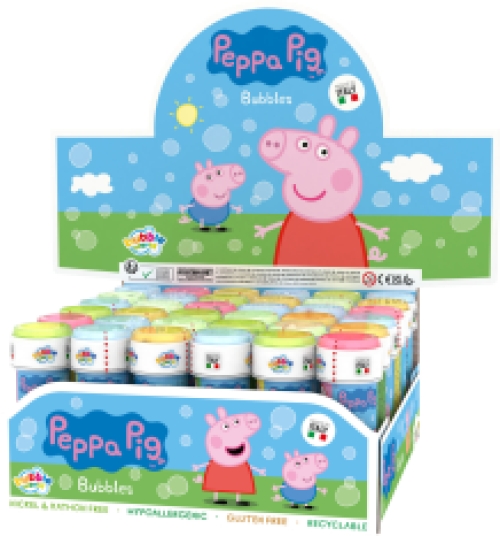 Souffleur de bulles de savon Peppa Pig 36 x 60ml en carton display qualité superieure
