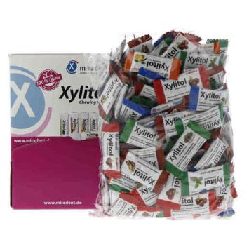 Miradent Xylitol Chewing Gum - assortiment dispenser 200 pcs