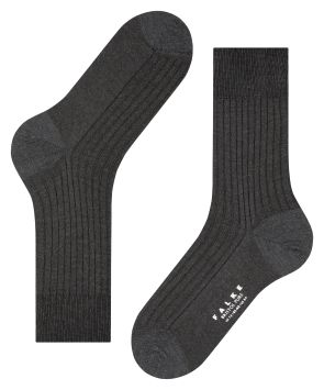 FALKE Bristol Pure Heren Sokken Antraciet mix