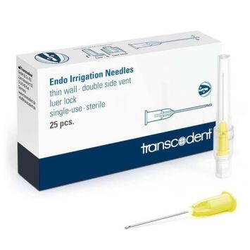 Transcodent Endo Irrigation Needles Double Vent 30G Ø0,3x25mm luer(geel)