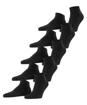 Esprit Solid 5-Pack Heren Sneakersokken Zwart