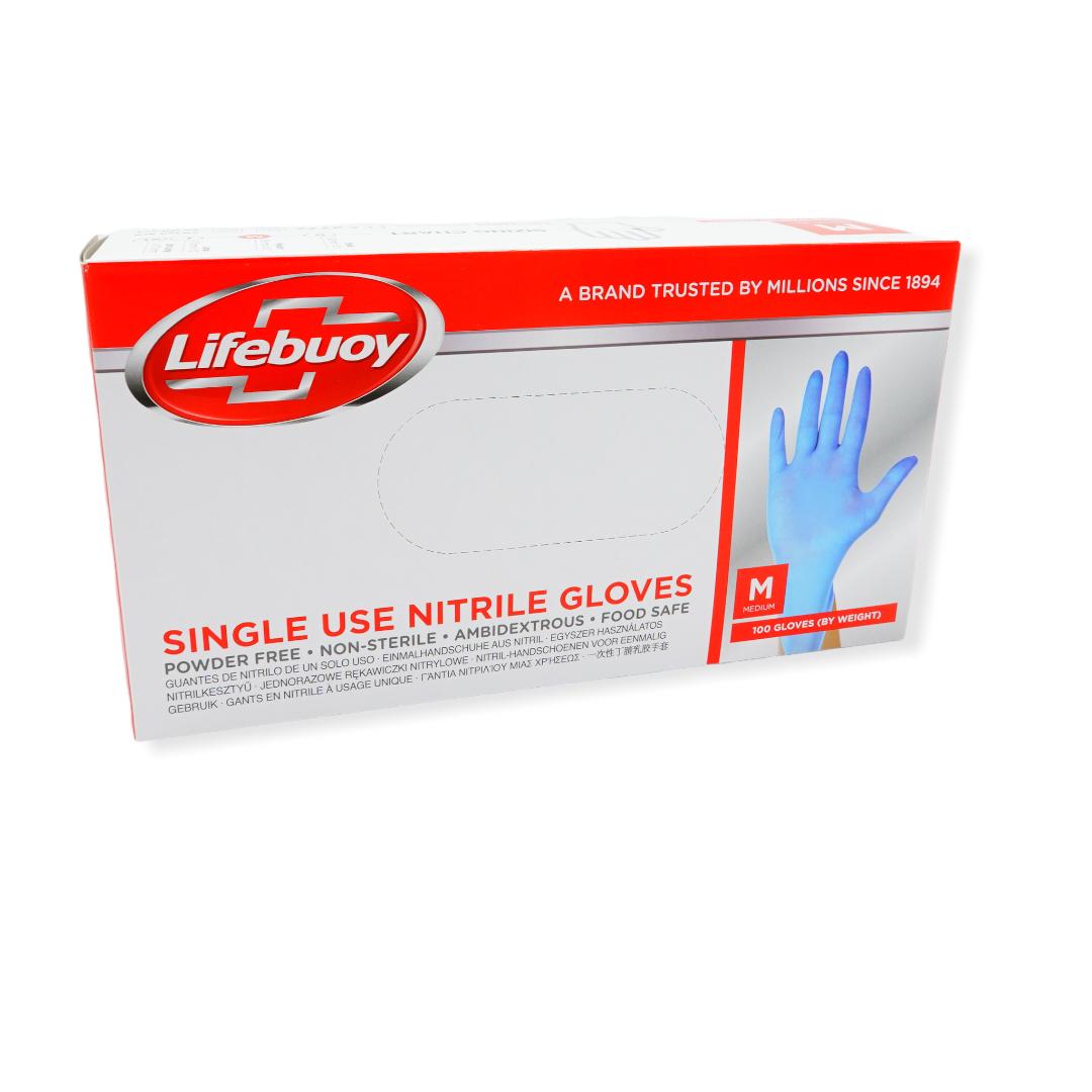 Gants jetables Lifebuoy UNILEVER nitrile bleu  (100 pièces)