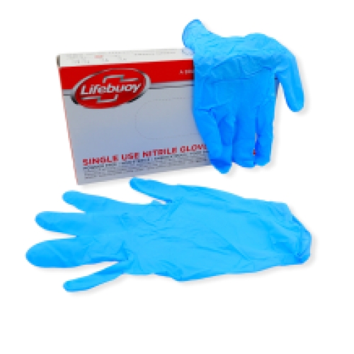 Gants jetables Lifebuoy UNILEVER nitrile bleu  (100 pièces)