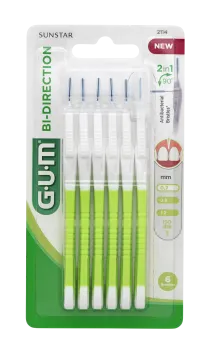 Gum Bi-Direction ragers 0,7 mm , groen - 6 ragers per blister
