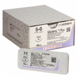 Coated Vicryl® Plus Antibacterial (polyglactine 910) hechtdraad snijdendFS-2 19mm - 5-0