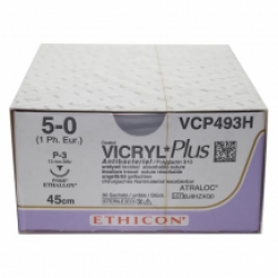 Coated Vicryl® Plus Antibacterial (polyglactine 910) hechtdraad 5-0snijdend 13mm - P-3