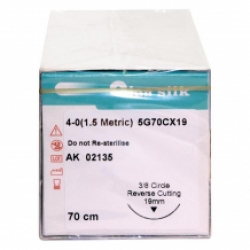 Fil de suture 4-0 coupante 19mm non resorb.