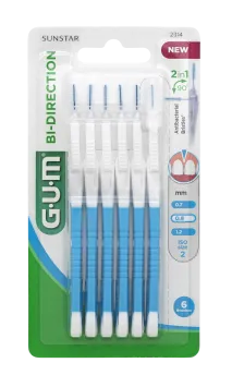 Gum Bi-Direction ragers 0,9 mm, blauw - 6 ragers per blister