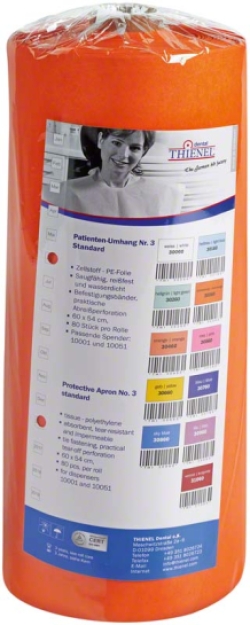 Patient slabbetjes op rol No. 3 standard dubbellaags 60x 54cm- oranje 80 st