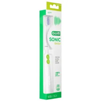 Gum Activital Sonic Daily batterij tandenborstel wit per 4 stuks
