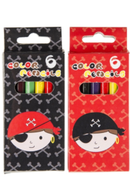 Crayons de couleur Pirate 6 pcs x 24 bts