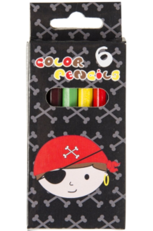 Crayons de couleur Pirate 6 pcs x 24 bts