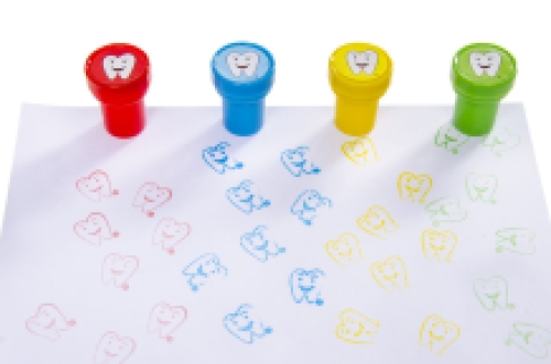 Tampons avec motif de dents 4 couleurs 60 pcs en display