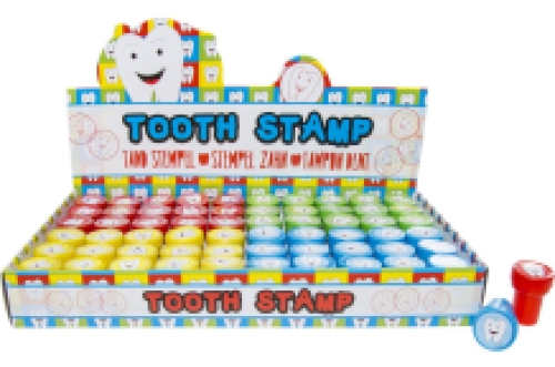 Stempels met tandmotief 4 kleurtjes 60 st in display