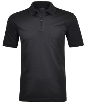 Ragman soft knit Ultimate polo Zwart