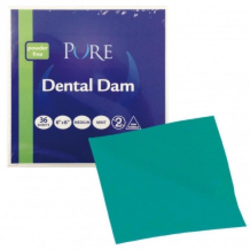 Pure Dental Dam Latex 15x15 medium groen mint 36 st