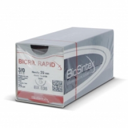 Bicril Rapid polyglycol hechtdraad 3-0 rond - 20mm
