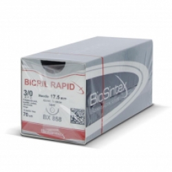 Bicril Rapid polyglycol hechtdraad 3-0 rond - 17,5mm