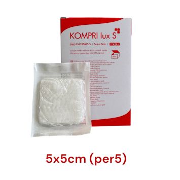 Compresses de gaze 5x5cm (emballées par 5) boîte de 20 pièces
