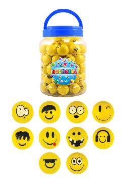 Balls rebondissantes Smiley 30 mm 50 pcs